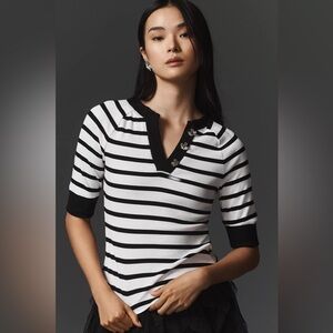 NWT Maeve Half-Sleeve Henley Tee Size M